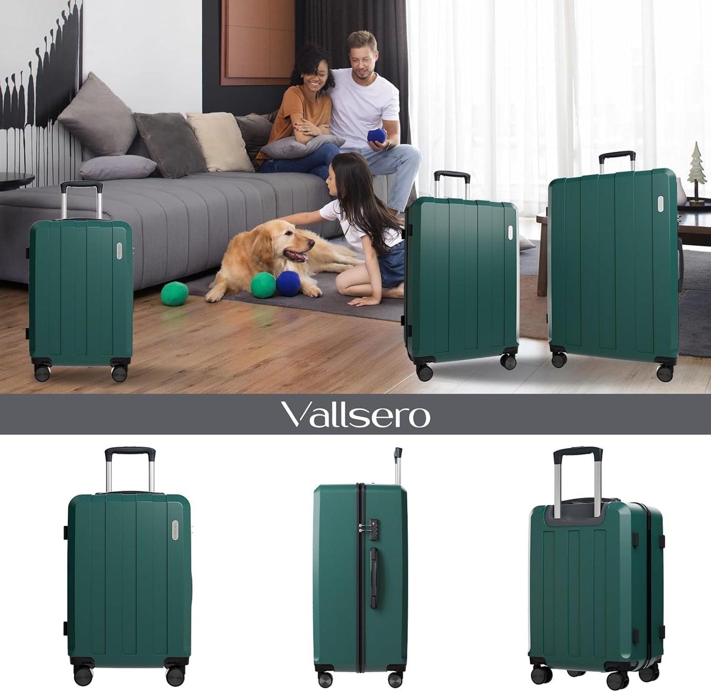 Vallsero LG1 Koffer Set,(Dunkelgrün)