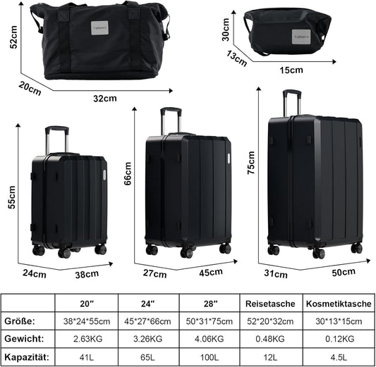 Vallsero LG1 Koffer Set(Schwarz)