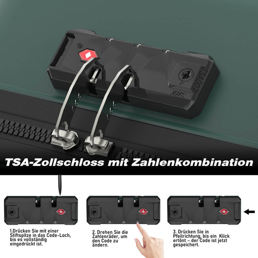 Vallsero LG3 Koffer Set 5-teilig(Dunkelgrün)