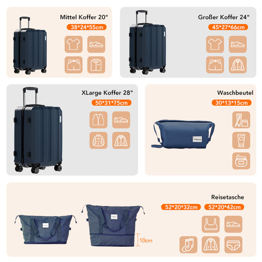 Vallsero LG1 Gepäckset Dunkel Blau