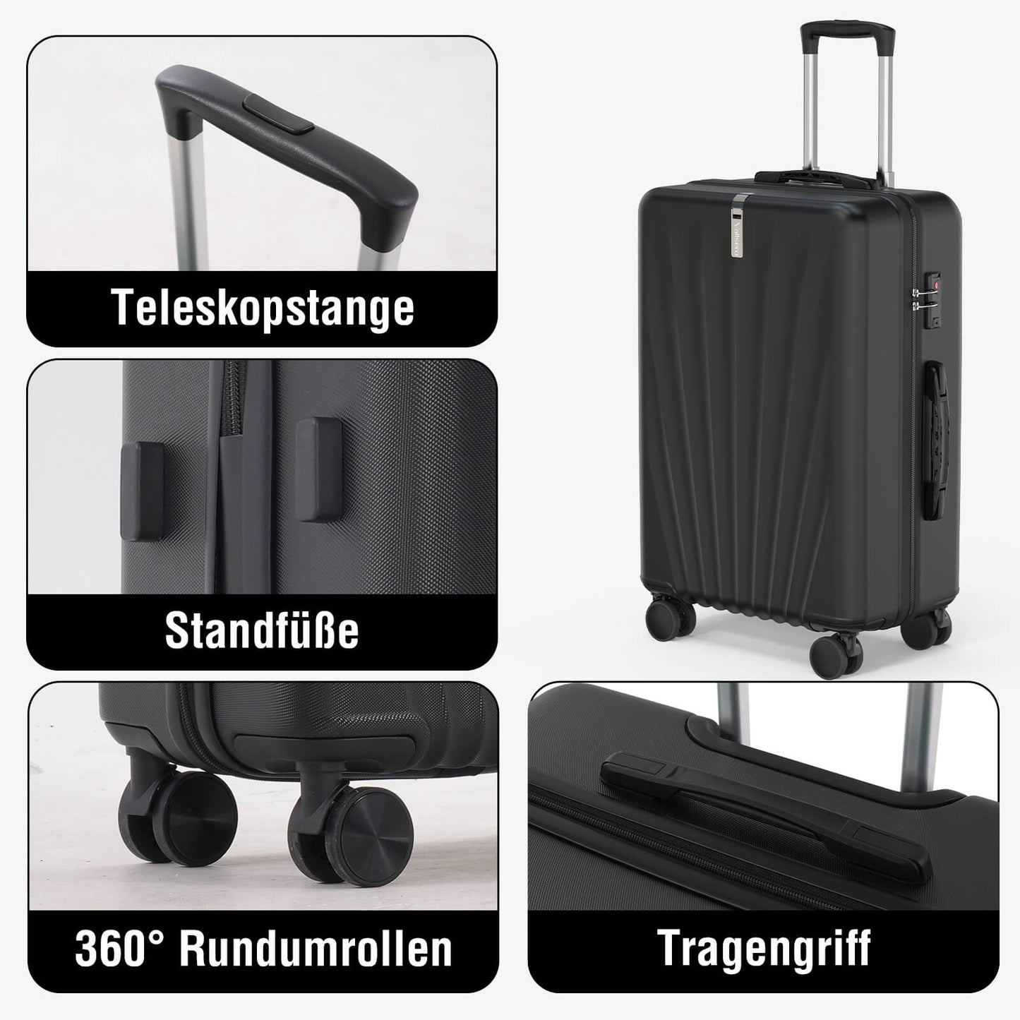 Vallsero LG3 Koffer Set 5-teilig(Schwarz)