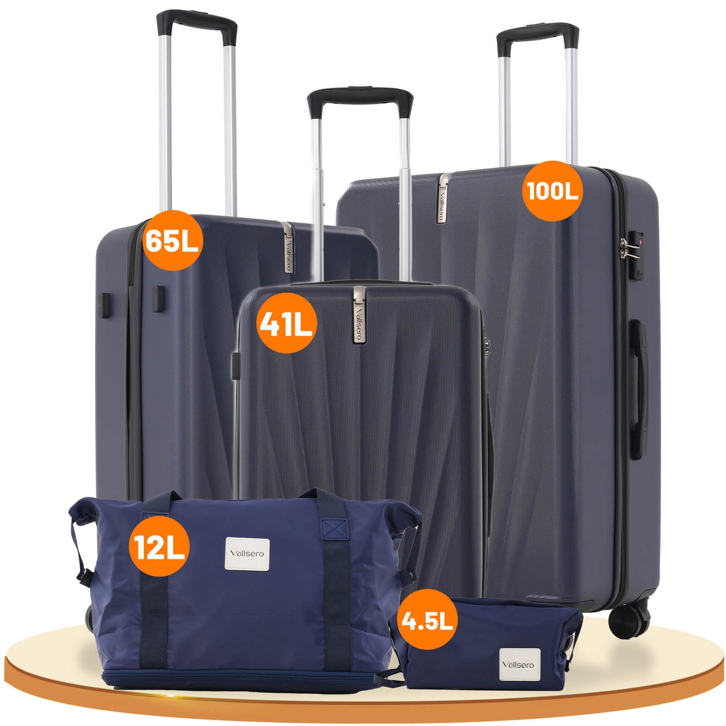 Vallsero LG3 Koffer Set 5-teilig(Dunkel Blau)