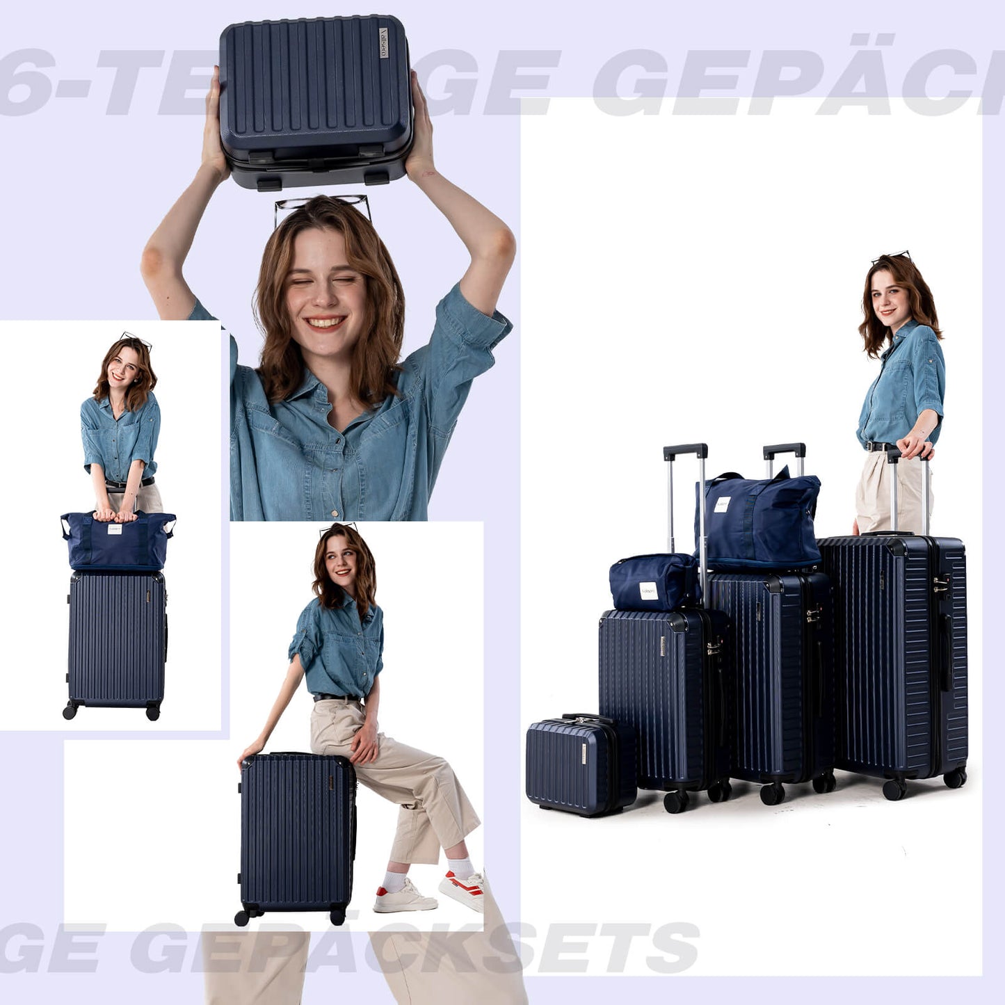 Vallsero LG2 Koffer Set (Dunkel Blau)