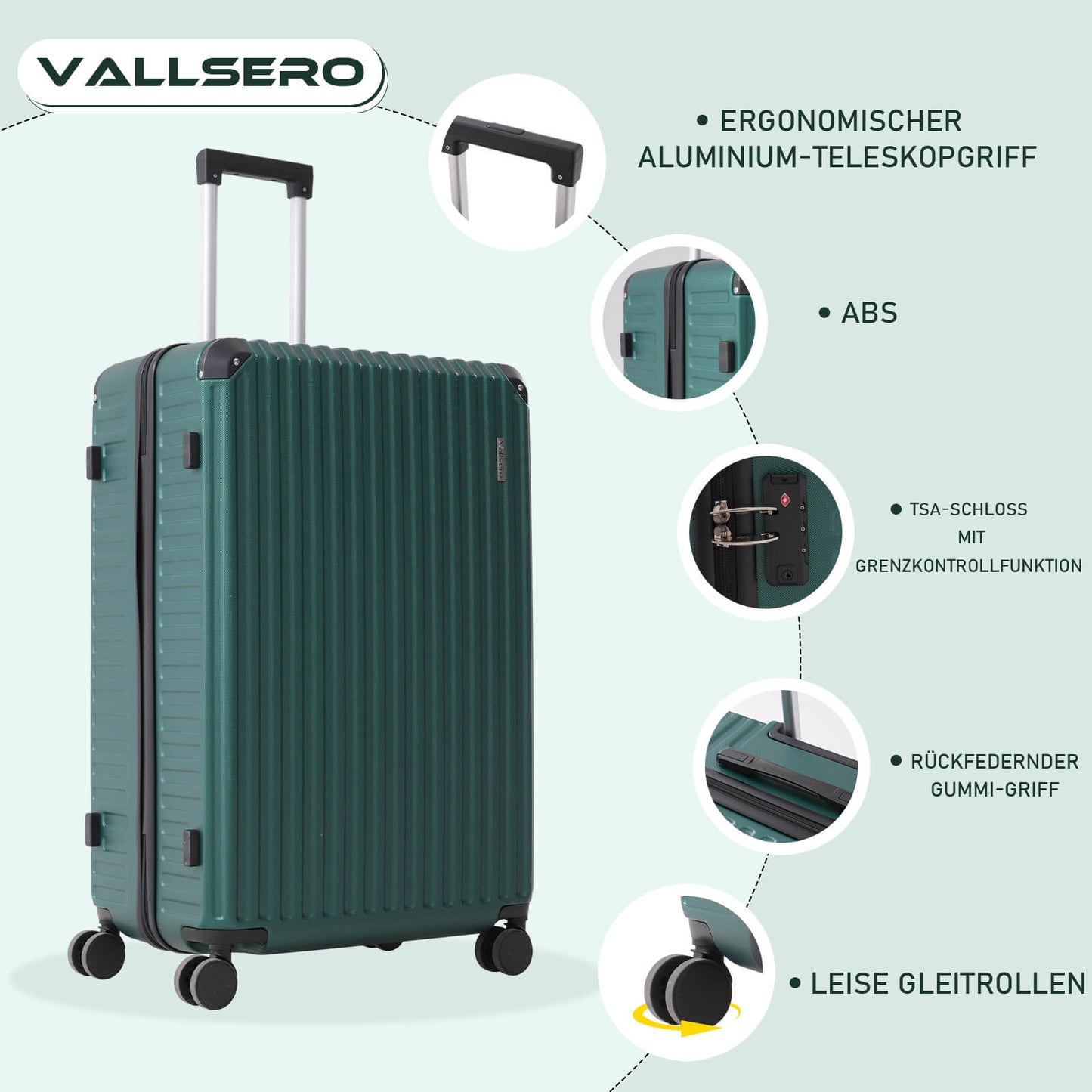 Vallsero LG2 Koffer Set (Dunkelgrün)