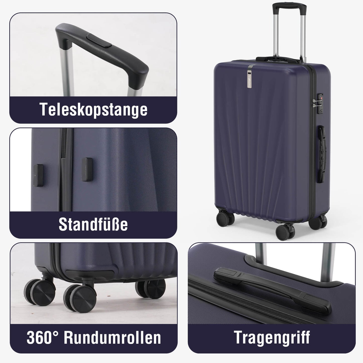 Vallsero LG3 Koffer Set 5-teilig(Dunkel Blau)