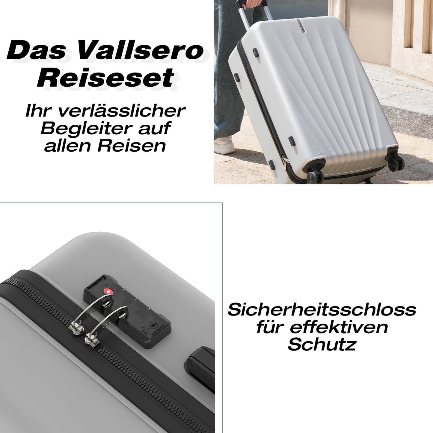 Vallsero LG3 Koffer Set 5-teilig(Silber)