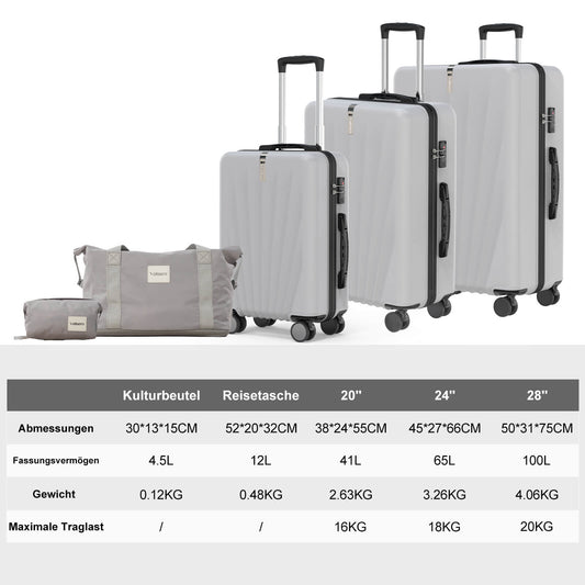 Vallsero LG3 Koffer Set 5-teilig(Silber)